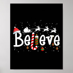 Poster Acreditem no Natal, Santa Claus Reindeer Candy Can