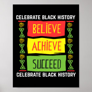 Poster Acreditem que a história negra bem-sucedida é poli