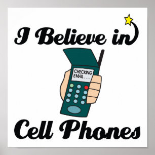 Póster acredito em celulares