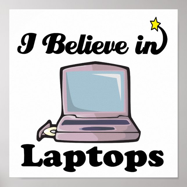Póster acredito em laptop (Frente)