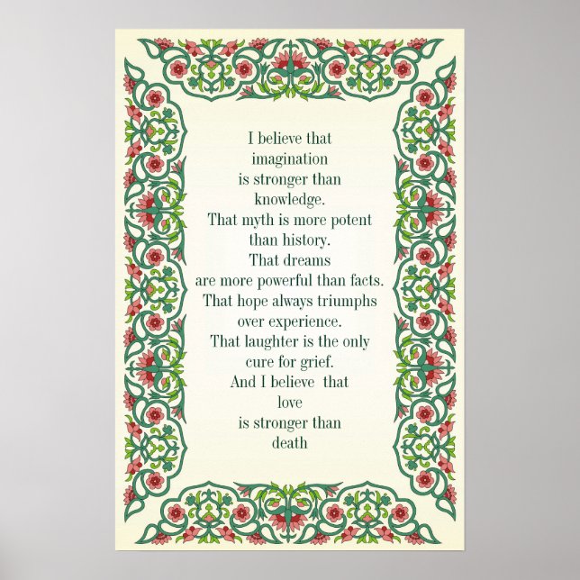 Póster Acredito que a imaginação é um conhecimento mais f (Frente)