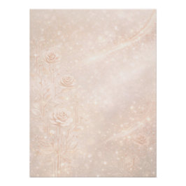 Póster Acrilico e flores com sotaques de rosegold arte de