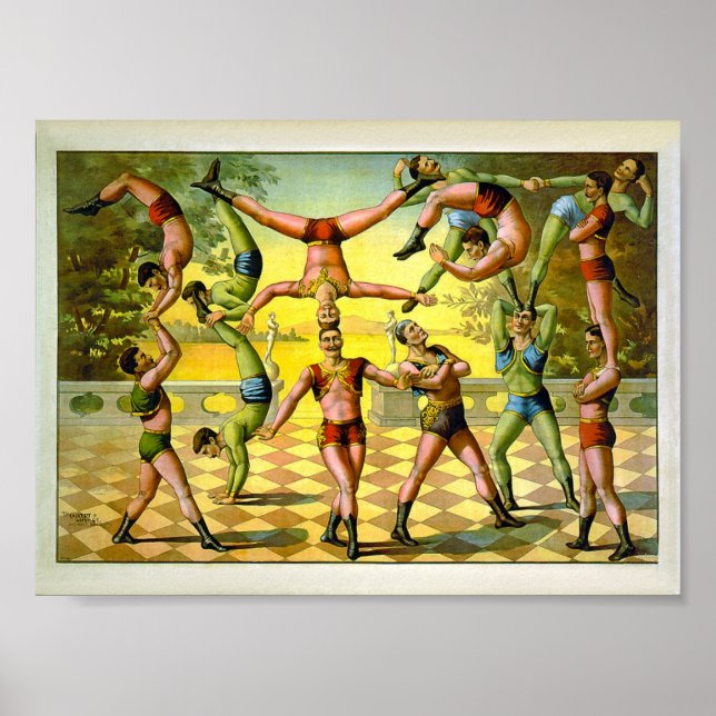Póster Acrobatics 1891 Vintage Circus (Frente)