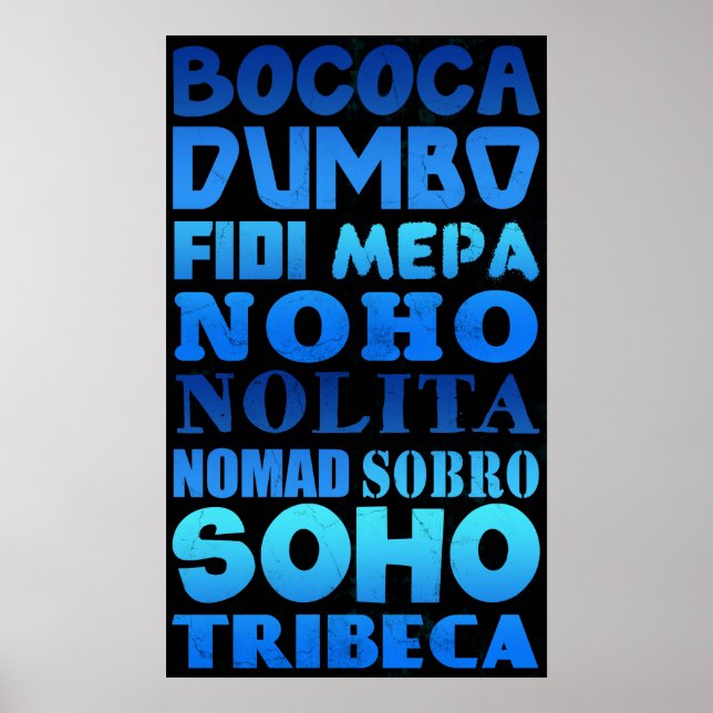 Póster Acrônimos de Nova Iorque (Frente)