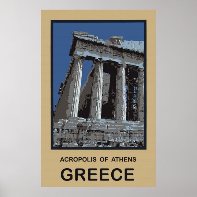 Póster Acrópole da Grécia de Atenas (Frente)