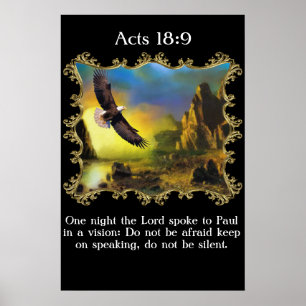 Póster Actua o 18:9 com Eagle que voa sobre a paisagem