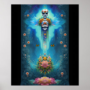Poster Açúcar Crânio Arte Espiritual Dia de los Muertos