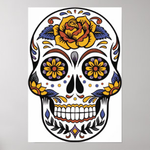 Poster Açúcar Crânio Diâmetro De Los Muertos
