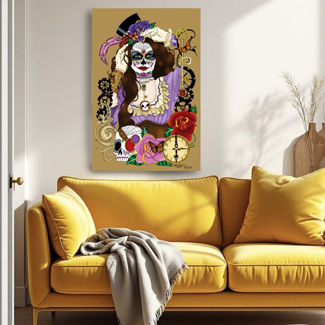 Póster Açúcar Crânio Steampunk (Criador carregado)