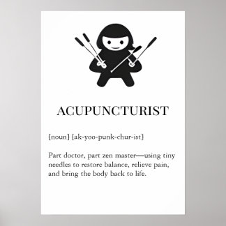Poster Acupuncturist Wall Art Gift | Needle Acupuncture 