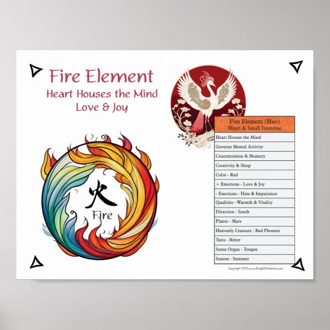 Poster Acupuntura do Elemento Fogo (Frente)