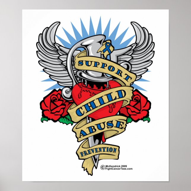 Póster Adaga de Prevenção de Abuso Infantil (Frente)
