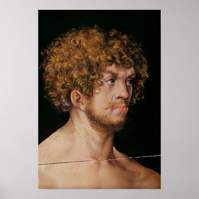 Poster Adam e Eve, detalhes da cabeça de Adão (Frente)