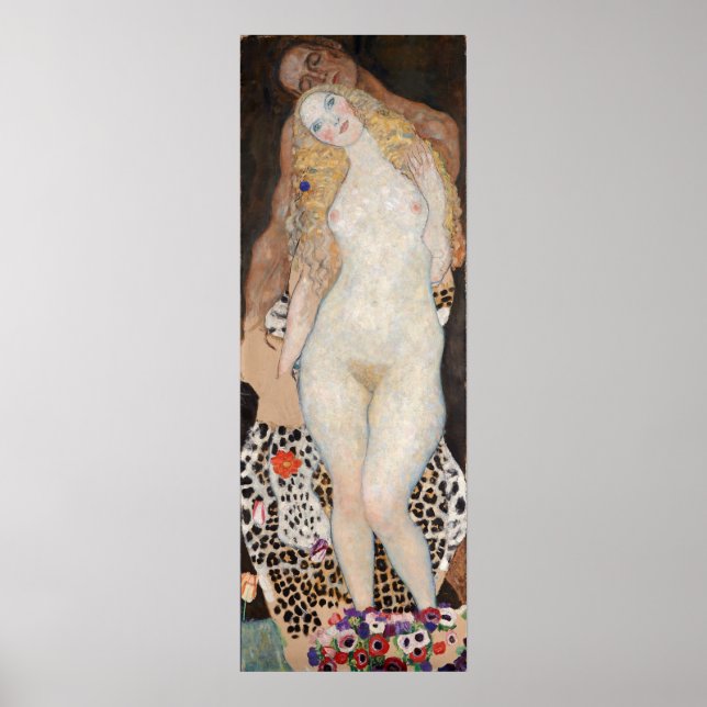 Poster Adam e Eve por Gustav Klimt (Frente)
