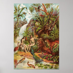 Póster Adam e véspera no jardim
