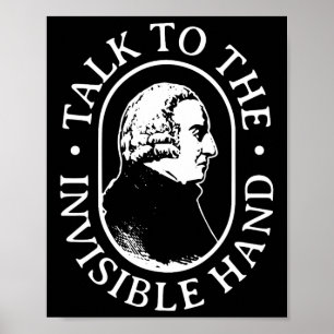 Poster Adam Smith fala com a mão invisível Economia Te