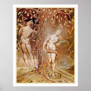 Póster Adam, véspera & serpente no Jardim do Éden por