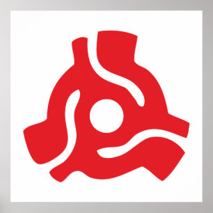 Poster Adaptador de vinilo de 7 polegadas e 45 rpm, inser