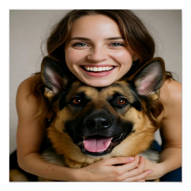 Póster Add German Shepherd Photo Personalize (Frente)