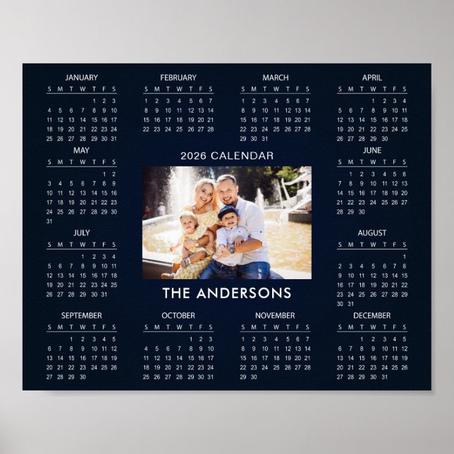 Poster Add Your Own Family Photo 2026 Calendar |  (Frente)