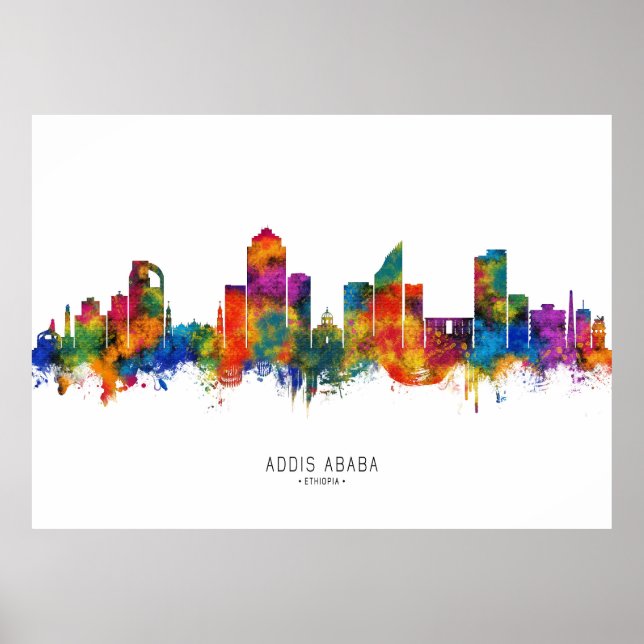 Poster Addis Ababa Ethiopia skyline (Frente)
