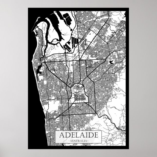 Poster Adelaide Australia City Map (Frente)