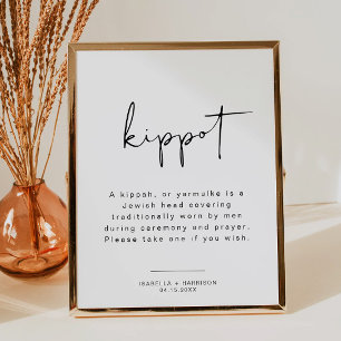 Poster ADELLA Kippot Kippah Casamento Minimalista Moderno