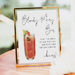Poster ADELLA - Sinal de Bar de Mary Minimalista Sangrent<br><div class="desc">Este cartaz de bar maria apresenta uma cor d'água Bloody Mary, uma letra manuscrita suja e uma design minimalista moderna. Altere facilmente a cor da fonte e a cor do plano de fundo para corresponder ao seu evento. Isto é perfeito para um casamento, chá, chá de panela, festa de noivado...</div>
