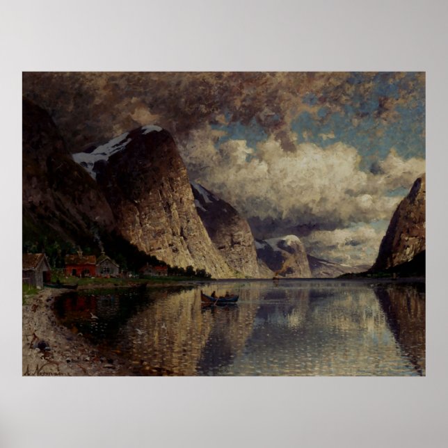 Poster Adelsteen Normann Um Dia Nublado Num Fjoro (Frente)