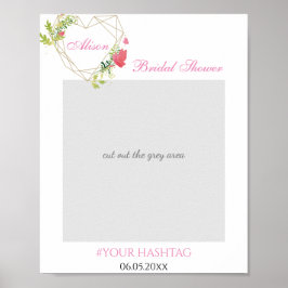Poster Adereço de Foto de Chuveiro de Noiva Floral Rosa C