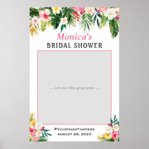 Poster Adereço de Foto de Chuveiro de Noiva Floral Tropic