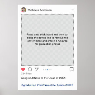 Poster Adereço de Foto de Formatura Personalizado para In
