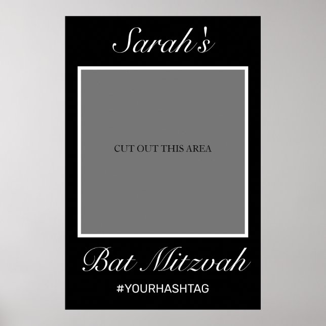 Poster Adereço de foto Minimalista Moderno Preto para Bat (Frente)