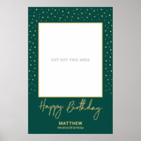 Adereço de Moldura de Foto de Aniversário Verde e 