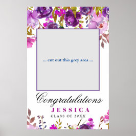 Poster Adereço Floral Violeta Roxo Moderno para Fotos de 