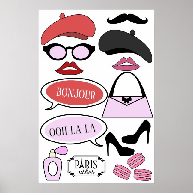 Poster Adereços de cabine de fotos com tema Emily em Pari (Frente)