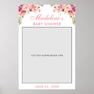Poster Adereços para Fotografia de Chá de Bebê Floral R