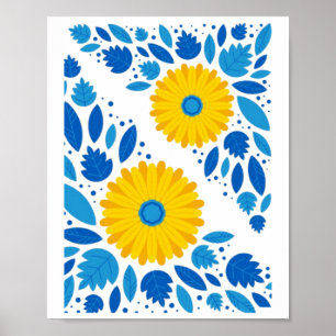 Poster Adesivo Azul e Amarelo da Ucrânia