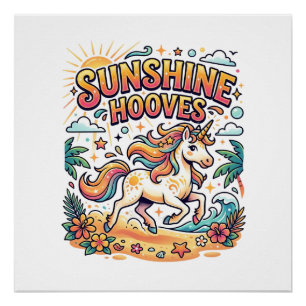 Póster Adesivo Comercial Casco de Unicórnio Sol e Camiset