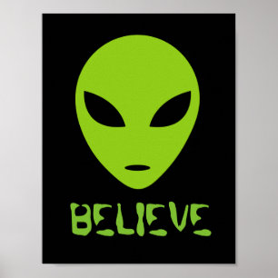 Póster Adesivo de arte de parede de cabeça de alienígena