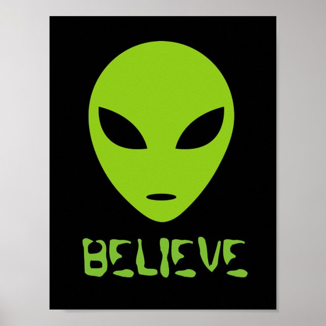 Póster Adesivo de arte de parede de cabeça de alienígena  (Frente)