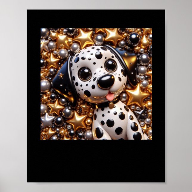 Poster Adesivo de cães Dalmacianos 3d (Frente)