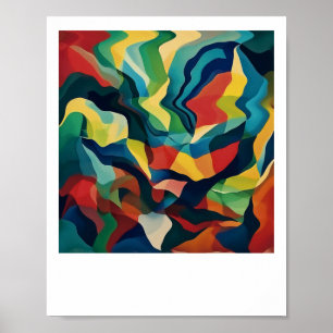 Poster Adesivo de Geometria Abstrata Vibrante Iii