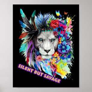 Poster Adesivo de Leão Selvagem