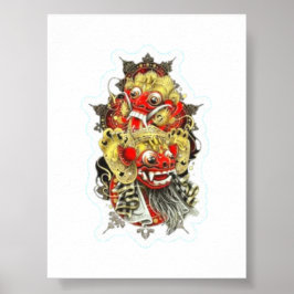 Poster Adesivo de Mitologia Balinesa Barong e Rangda - Sa