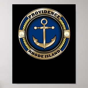 Poster Adesivo do Emblema da Âncora de Providence Rhode I