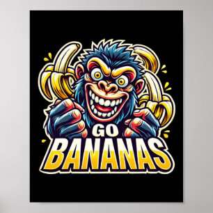 Poster Adesivo do Macaco Louco Vai Bananas 