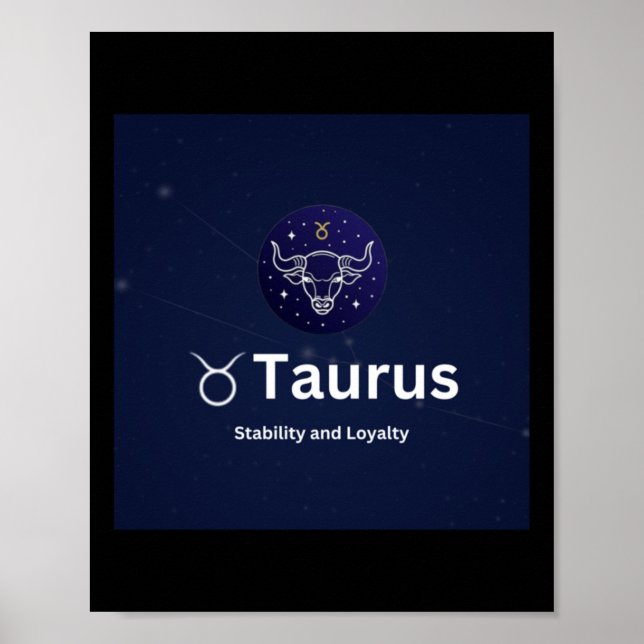Poster Adesivo do Signo Touro (Frente)