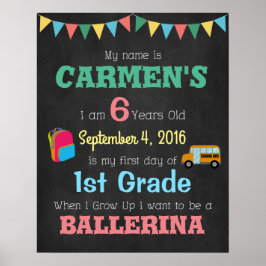 Poster Adesivos para Fotos de Crianças no Primeiro Dia de