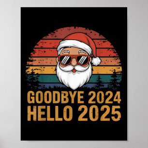 Poster Adeus 2024 Olá Feliz de Feliz ano novo 2025 Chris